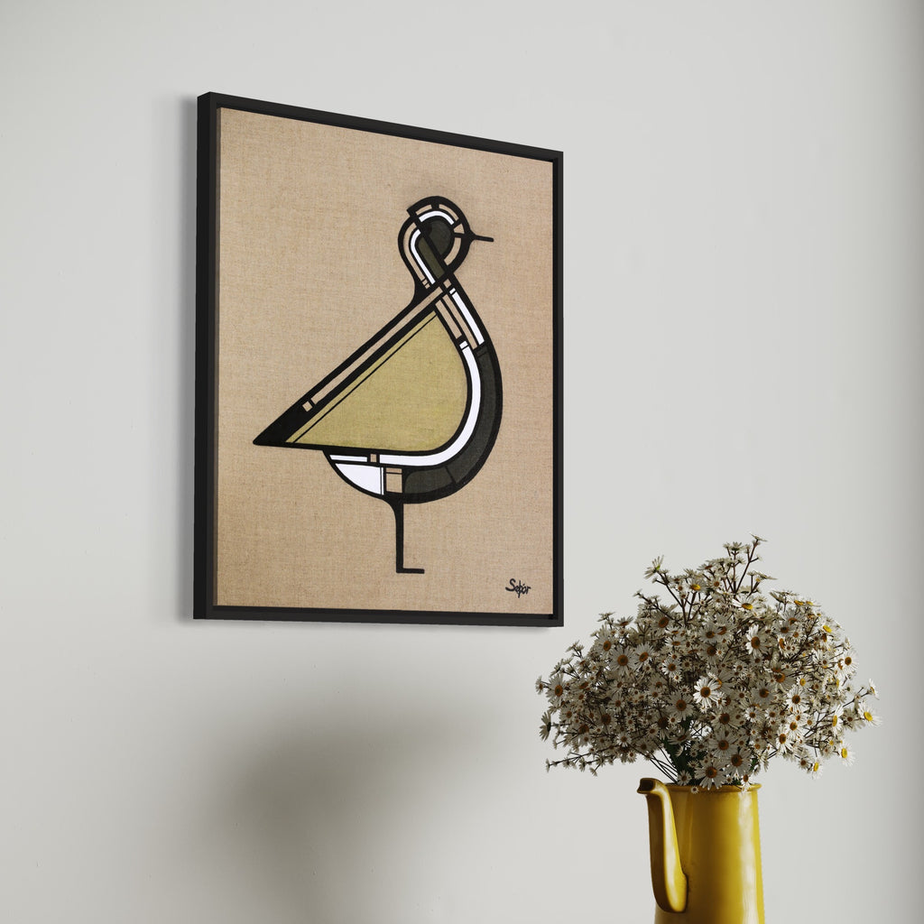 Lóa í móa - olíumálverk