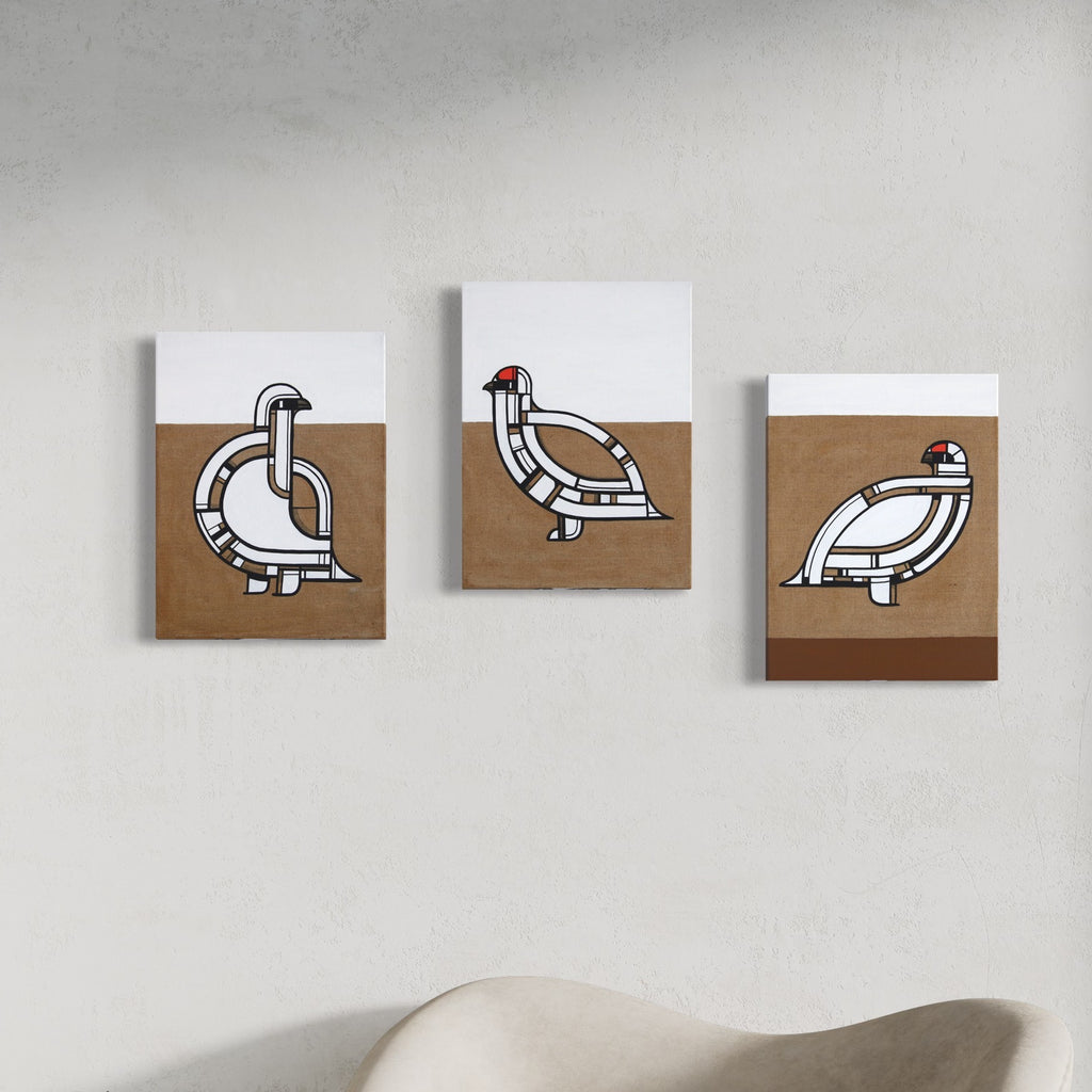 Rjúpa,Karri og annar Karri - málverk