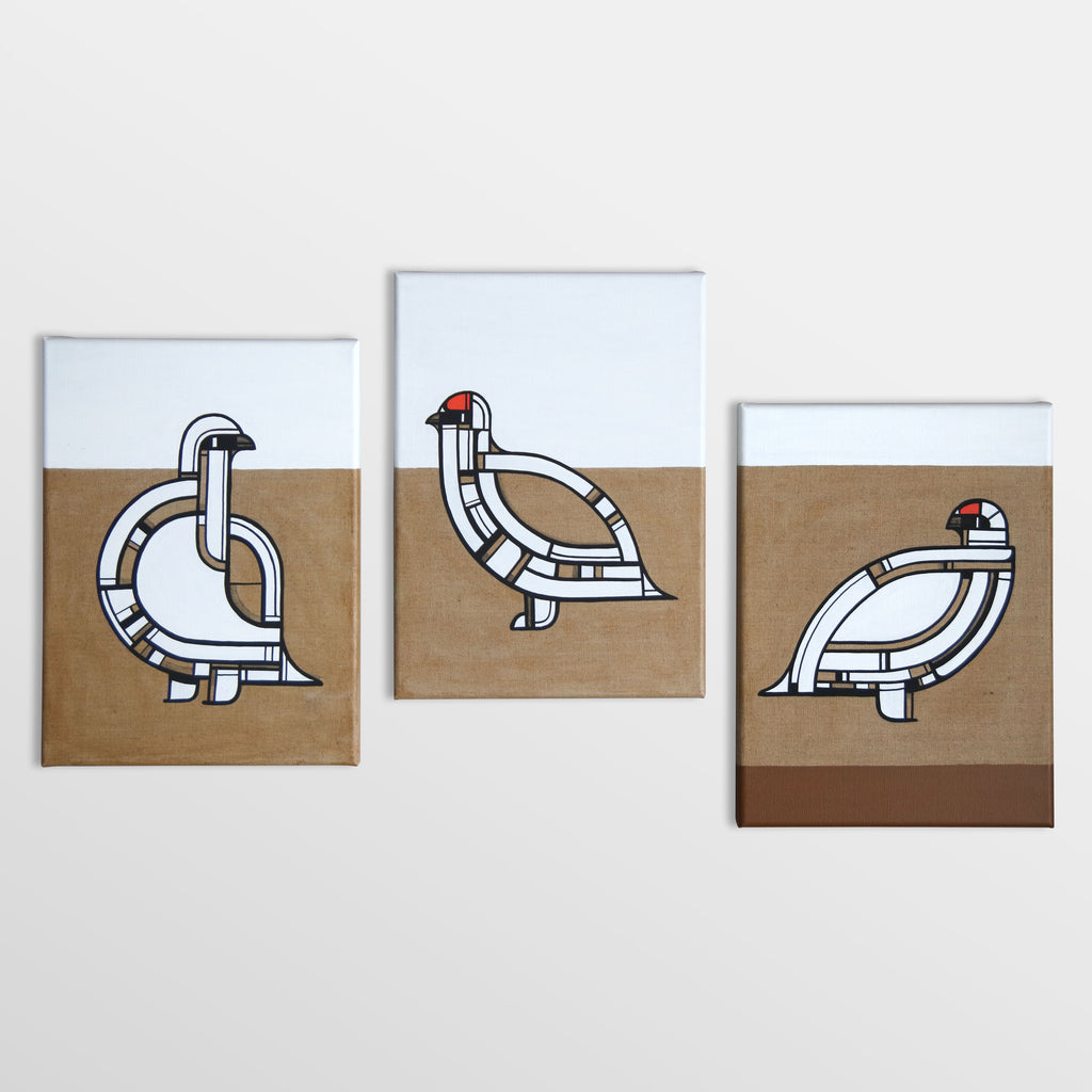 Rjúpa,Karri og annar Karri - málverk