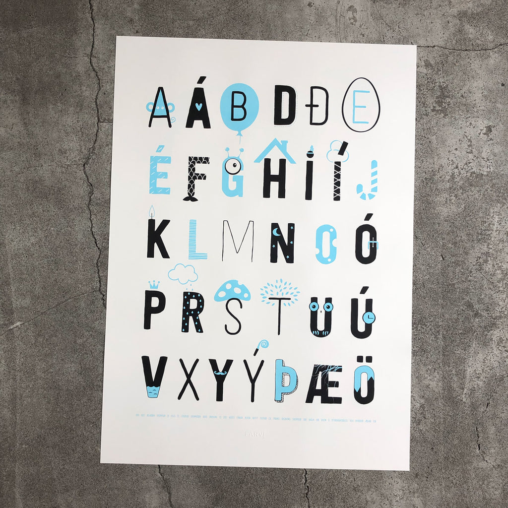 Íslenska stafrófið - plakat – Farvi