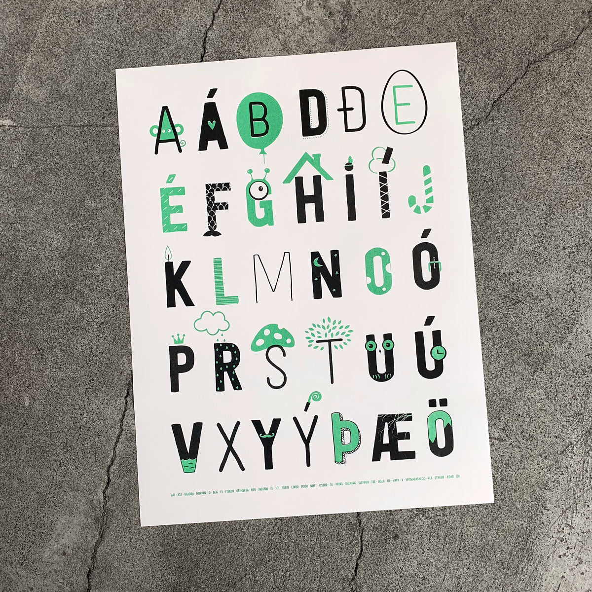 Íslenska stafrófið - plakat – Farvi