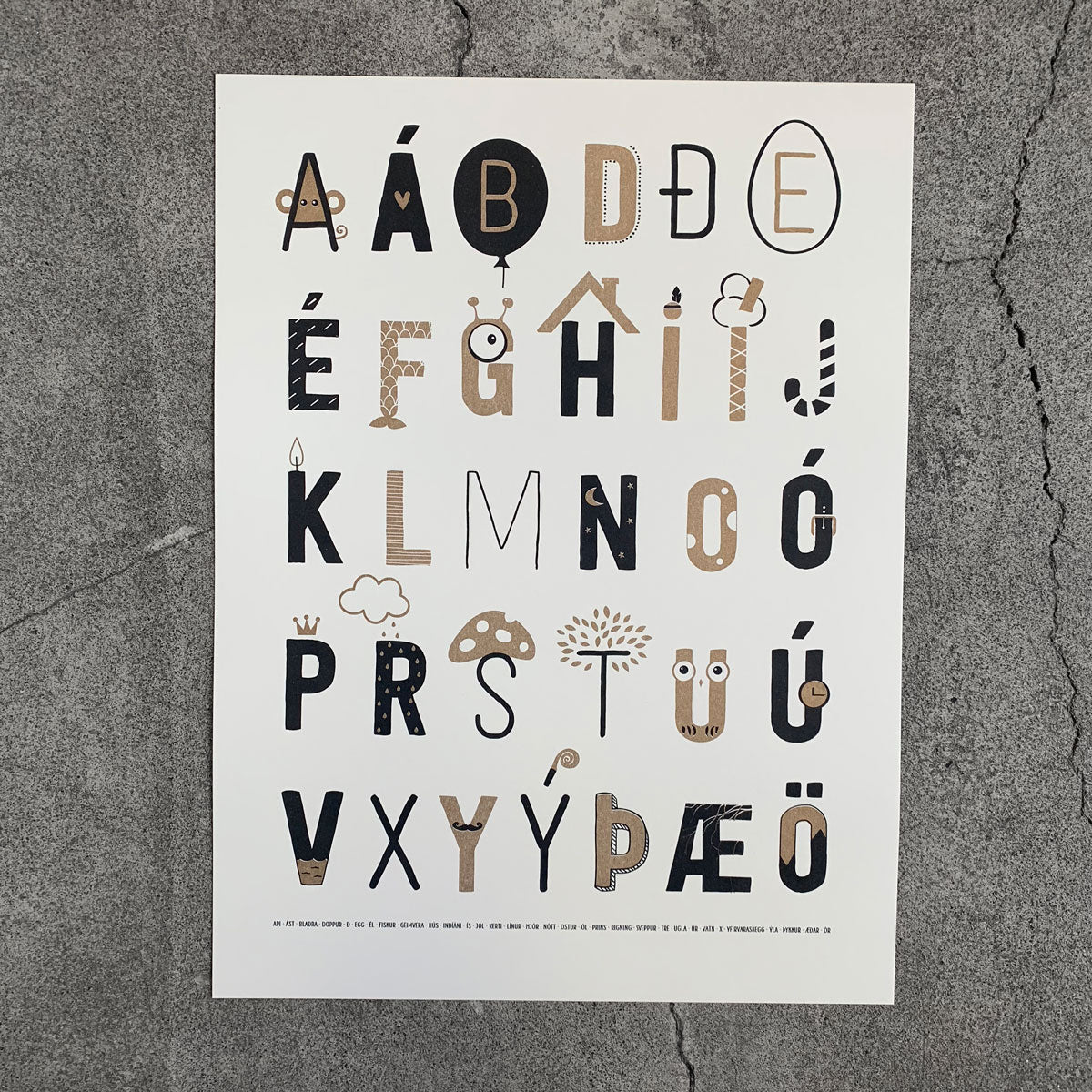 Íslenska stafrófið - plakat – Farvi
