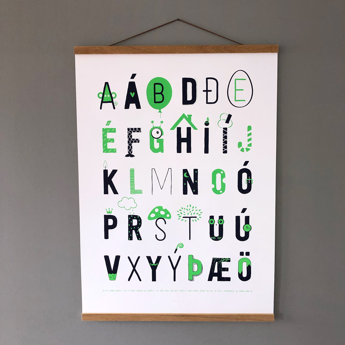 Íslenska stafrófið - plakat – Farvi